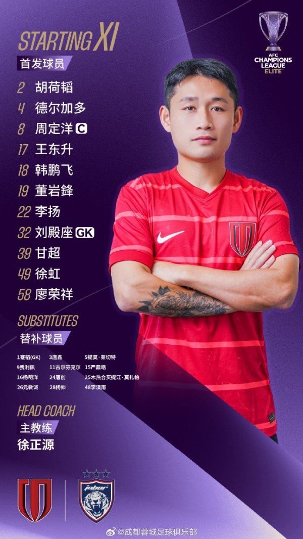 成都蓉城vs柔佛新山赛事 杆位名单出炉!成都,雄起!